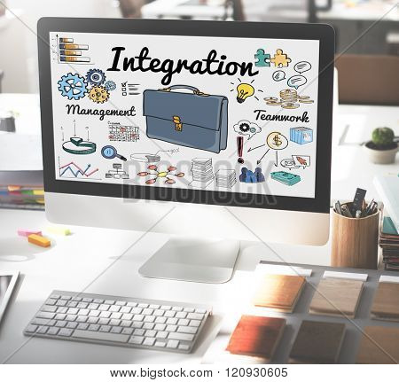Integration Blend Combine Merge Unite Consolidate Concept
