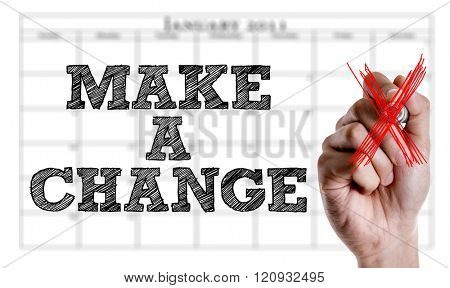 Hand writing the text: Make a Change
