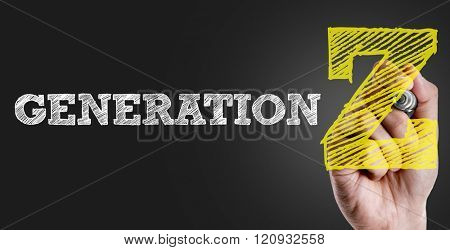 Hand writing the text: Generation Z