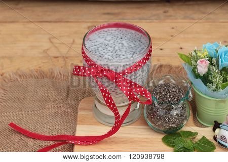 Chia Seeds With Milk For Health Delicious.