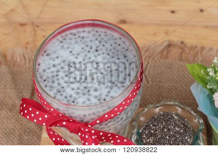 Chia Seeds With Milk For Health Delicious.