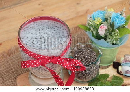 Chia Seeds With Milk For Health Delicious.