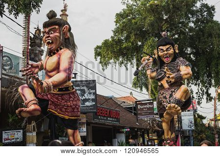Ubud, Bali - March 8: Unidentified People During The Celebration Of Nyepi - Balinese Day Of Silence