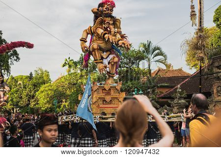 Ubud, Bali - March 8: Unidentified People During The Celebration Of Nyepi - Balinese Day Of Silence