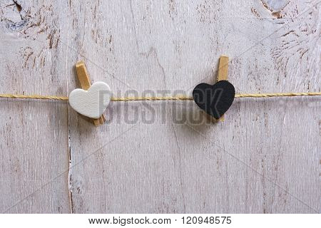 Two Hearts And White And Black