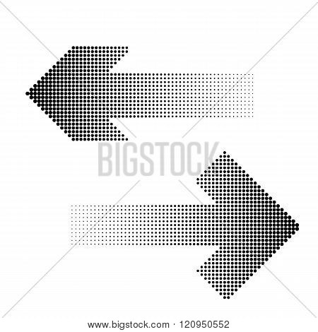 Vector halftone arrow icon.