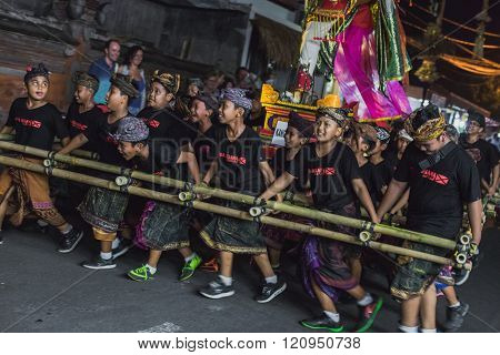 Ubud, Bali - March 8: Unidentified People During The Celebration Of Nyepi - Balinese Day Of Silence