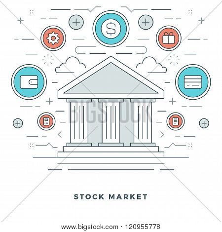 Flat line Business Stock Market Deals Concept.