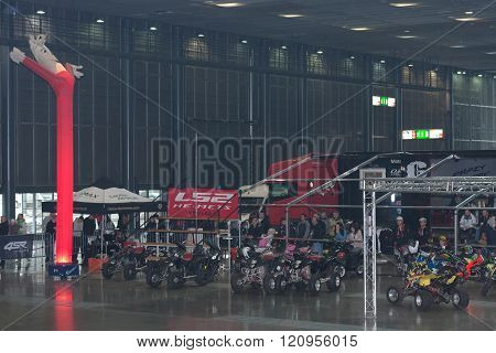 Pavilion in Brno Exhibitions Centre, place of stuntman show