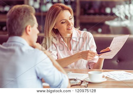 Business Lunch At Restaurant