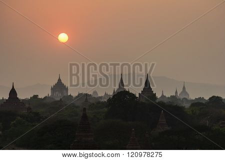 Myamar temple in morning at Bagan old town
