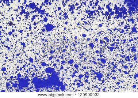 Blot of blue paint.