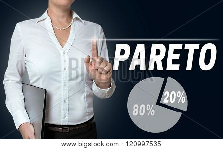 Pareto Touchscreen Is Operated By Businesswoman