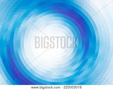 Abstract composition - round on the water. Vector with mosaic tiles, visual illusion of gradient effect, but vector without gradient