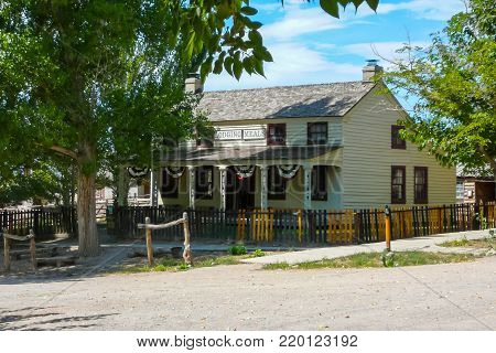 Salt Lake City August 2007 in summer in this Heritage Park tourists can relive the atmosphere of the old West. This is the building used as hotel and restaurant