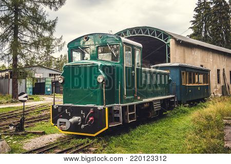 Beautiful Old Locomotive Standing in the Depo