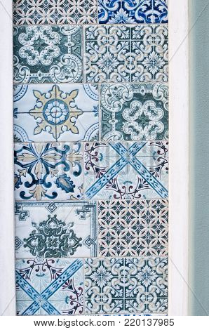 Closeup of architectural ornament. Stone carving of flower motif pattern