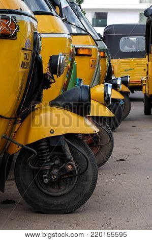 Chidambaram, India - December, 16th, 2016
Rickshaw taxi stand in Chidambaram, India