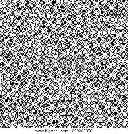 A pattern consisting of circles. Vector illustration. Black and White Background