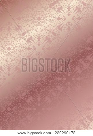 Brochure or vip packaging design, luxury wrap paper template or background in trendy geometric style, with marble texture, gold rose metal, frame, vector fashion wallpaper, poster, gift box