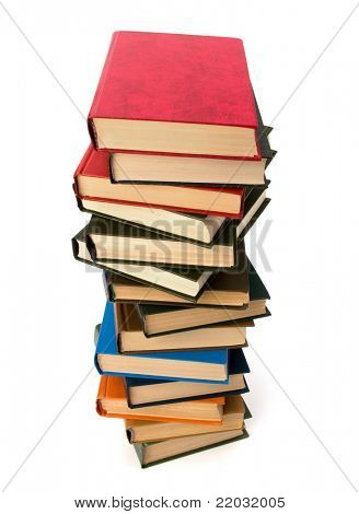 book stack isolated on  white background