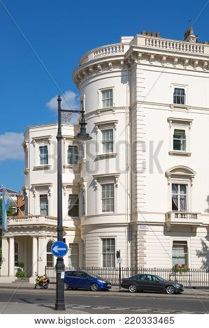 London, UK - August 25, 2017: City of Westminster, Belgrave residential area. Luxury property in the centre of London.