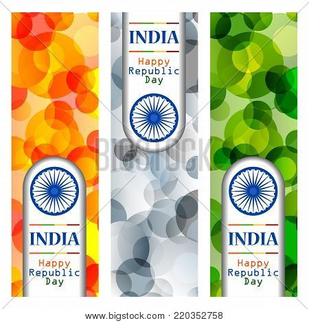 easy to edit vector illustration of Happy Republic Day of India tricolor background for 26 January
