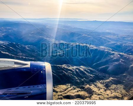 Aerial View Of The Desert And Snow-capped Mountains In Colorado