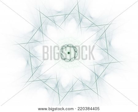 Geometry of Space series. Visually attractive backdrop made of conceptual grids curves and fractal elements suitable as element for layouts on physics mathematics technology science and education.