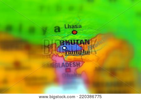 Bhutan, officially the Kingdom of Bhutan (selective focus)