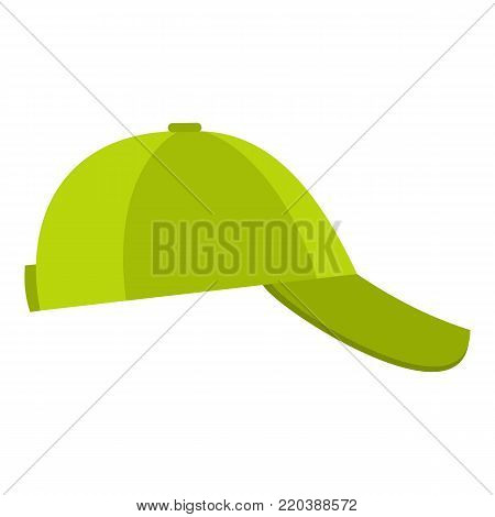 Baseball cap on side icon. Flat illustration of baseball cap on side vector icon for web.