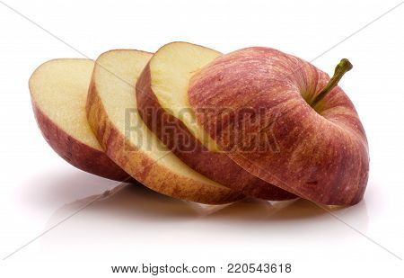 Sliced Gala apple isolated on white background