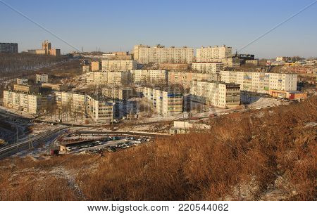 Winter Landscape of Vladivostok. Russia. Bay Quiet.
