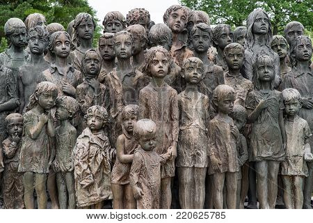 LIDICE, CZECH REPUBLIC - JULY 4:  Memorial to the Children Victims of the War on July 4, 2017 in Lidice