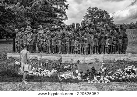 LIDICE, CZECH REPUBLIC - JULY 4:  Memorial to the Children Victims of the War on July 4, 2017 in Lidice