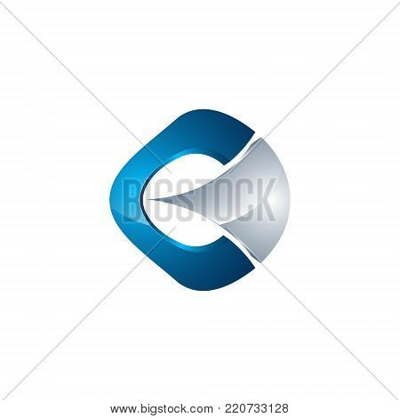 Abstract 3d Video application Play icon and Initial Letter D logo design template