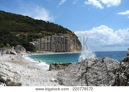 Sea and beach on summer sunny day