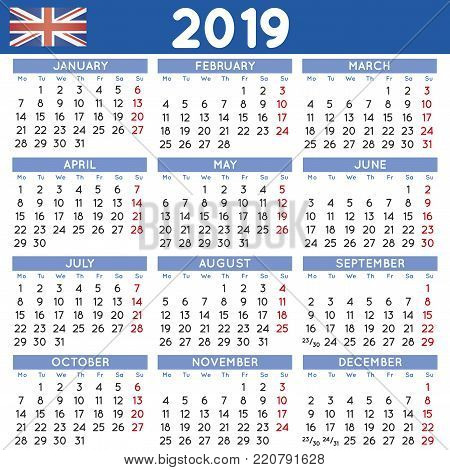 year 2019 squared vector photo free trial bigstock week calendar for 2019