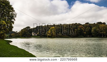 Autumn view in public park,beauty scenery in Wiltshire in England.