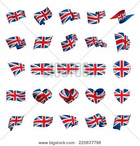 United Kingdom flag, vector illustration on a white background