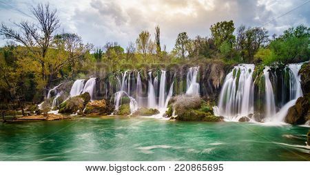 Long exposure image or Kravica Waterfalls in Bosnia-Herzegovina