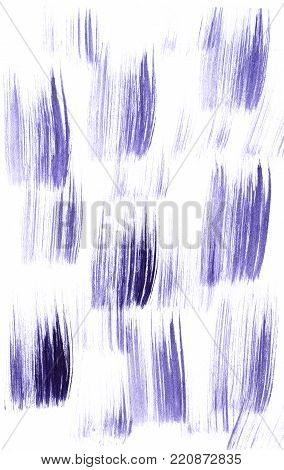 Manual drawing. Smears of watercolors diverging from the center. Isolated on white background. Red paint. Small dashes