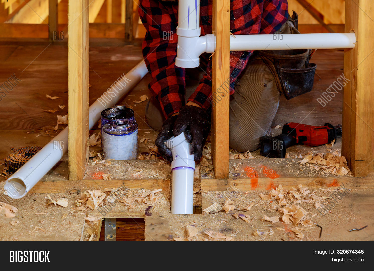 Plumber Putting Glue Image & Photo (Free Trial) Bigstock