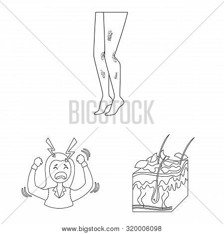 Vector Design Of Disease And Healthcare Icon. Set Of Disease And Pain Vector Icon For Stock.