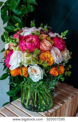 The Most Beautiful Bouquet Of Flowers From Anemone Rose Ranunculus Mattiola Tulip Eucalyptus Narciss