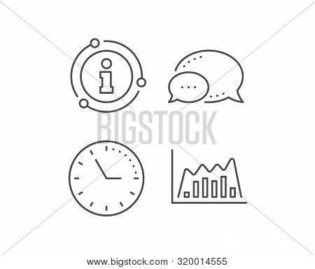 Investment Chart Line Icon. Chat Bubble, Info Sign Elements. Economic Graph Sign. Stock Exchange Sym