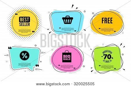 Free Symbol. Best Seller, Quote Text. Special Offer Sign. Sale. Quotation Bubble. Banner Badge, Text