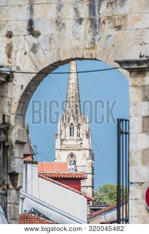 St. Mary's Gothic Cathedral In Downtown Bayonne, France