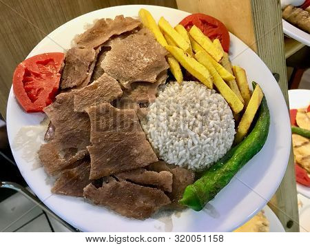 Fake Food Doner Kebab Outside Of Restaurant In Istanbul, Turkey