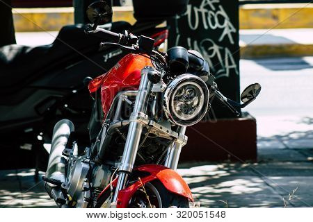 Athens Greece August 28, 2019 View Of A Ducati Monster 620 Ie Motorcycle Parked In The Streets Of At
